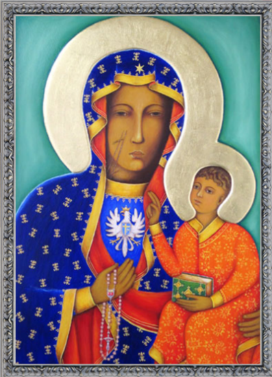Obraz Matki Bożej Jasnogórskiej dar dla Kościoła Parafialnego w Osiek nad  Wisłą 